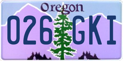OR license plate 026GKI