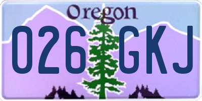 OR license plate 026GKJ