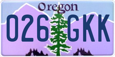 OR license plate 026GKK