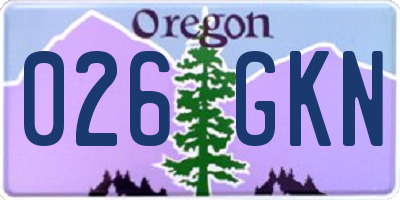 OR license plate 026GKN
