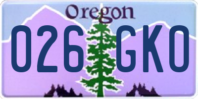 OR license plate 026GKO