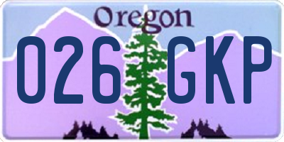 OR license plate 026GKP