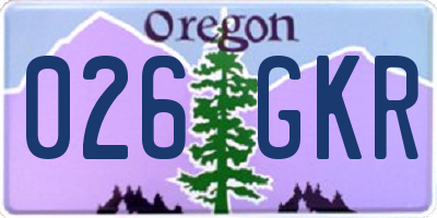 OR license plate 026GKR