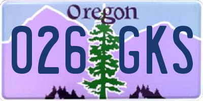OR license plate 026GKS