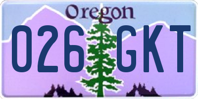OR license plate 026GKT