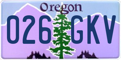 OR license plate 026GKV