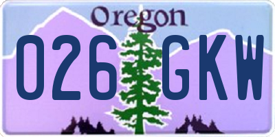 OR license plate 026GKW