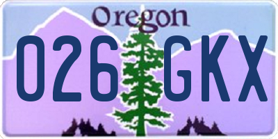 OR license plate 026GKX