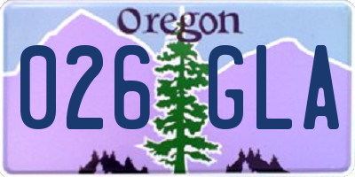 OR license plate 026GLA