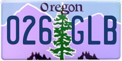OR license plate 026GLB