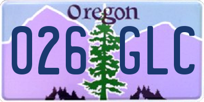 OR license plate 026GLC