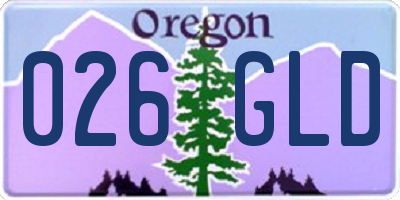 OR license plate 026GLD