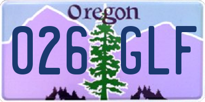OR license plate 026GLF