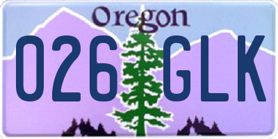OR license plate 026GLK