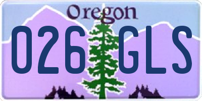 OR license plate 026GLS