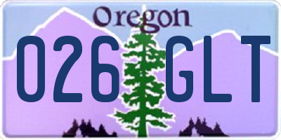 OR license plate 026GLT