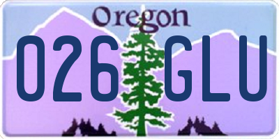 OR license plate 026GLU