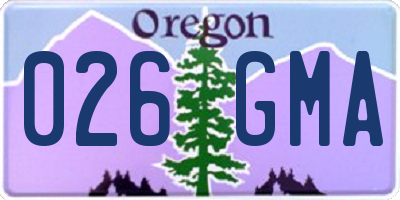 OR license plate 026GMA