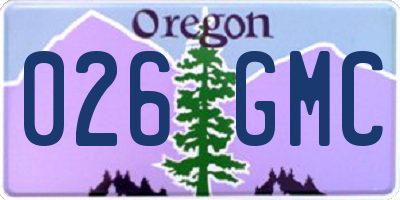 OR license plate 026GMC