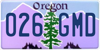 OR license plate 026GMD
