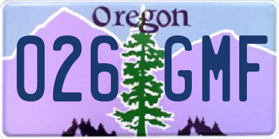 OR license plate 026GMF