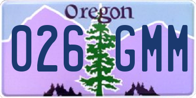 OR license plate 026GMM