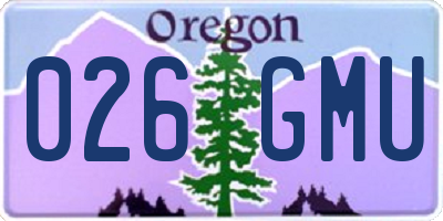 OR license plate 026GMU
