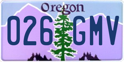 OR license plate 026GMV