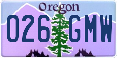 OR license plate 026GMW