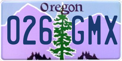 OR license plate 026GMX