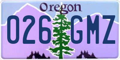OR license plate 026GMZ