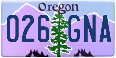 OR license plate 026GNA