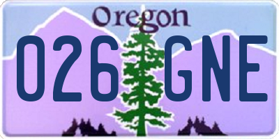 OR license plate 026GNE