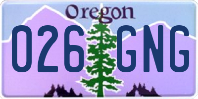 OR license plate 026GNG