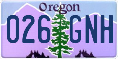 OR license plate 026GNH