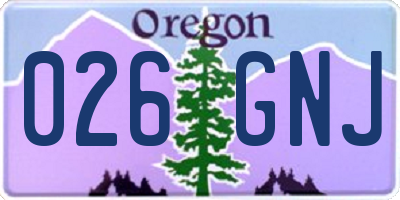 OR license plate 026GNJ
