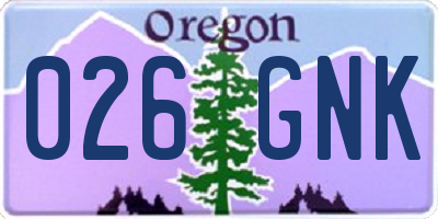 OR license plate 026GNK