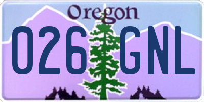 OR license plate 026GNL