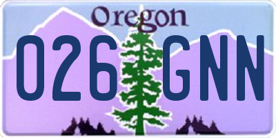 OR license plate 026GNN