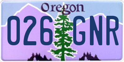 OR license plate 026GNR