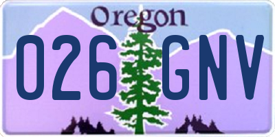 OR license plate 026GNV