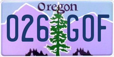 OR license plate 026GOF
