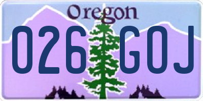 OR license plate 026GOJ