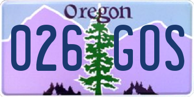 OR license plate 026GOS