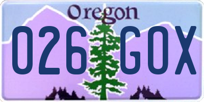 OR license plate 026GOX