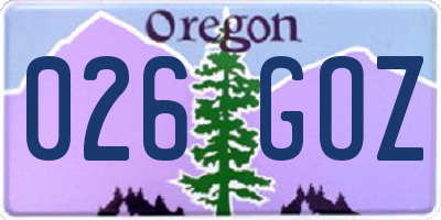 OR license plate 026GOZ