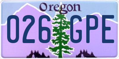 OR license plate 026GPE