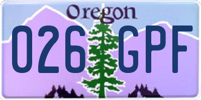 OR license plate 026GPF