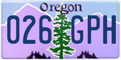 OR license plate 026GPH