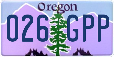 OR license plate 026GPP